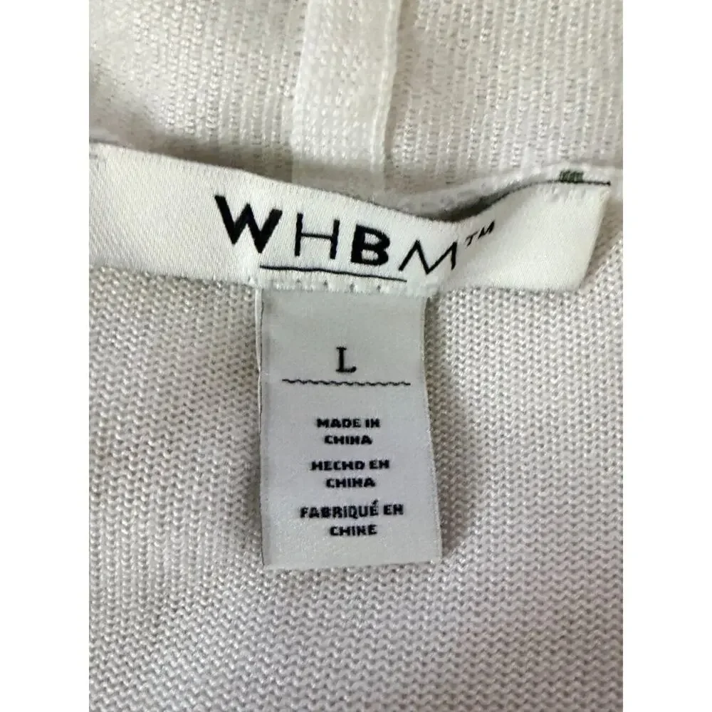 White House Black Market Open Front Cardigan Sweater White Size Large